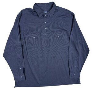 Proper Cloth New York Japanese Knit Pique Shirt Pullover Blue XL